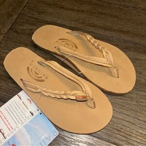 Rainbow Tan Braided Leather Sandals NWT